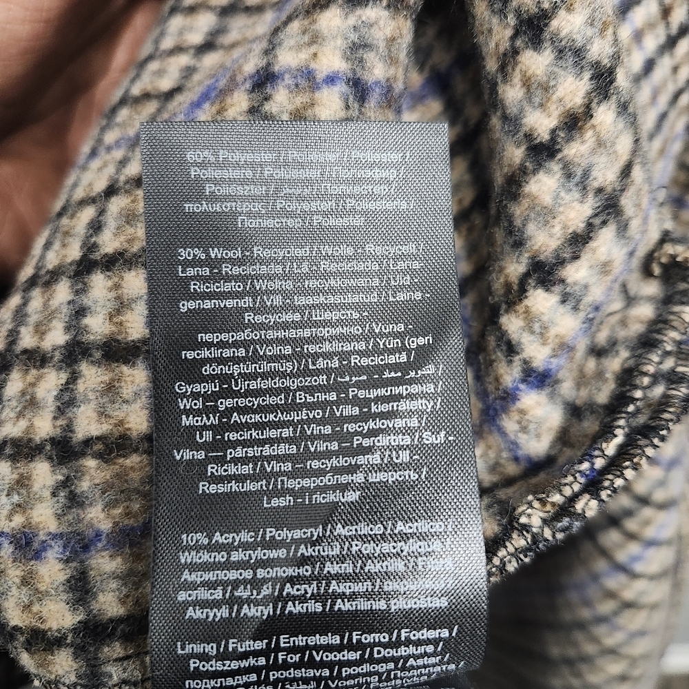 Vero moda curve women's long wool blend Shacket size 20 plaid new with ta… - Picture 9 of 10